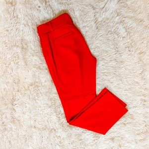 Red tie waist pants